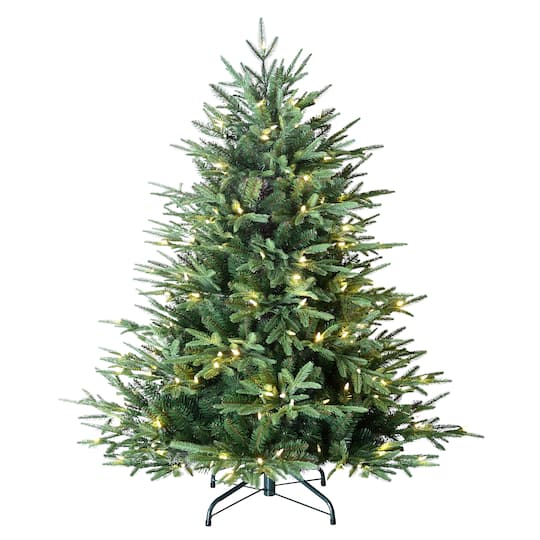 Puleo International 4.5ft. Pre-Lit Fraser Fir Artificial Christmas Tree, Warm White & Multicolor LED Lights